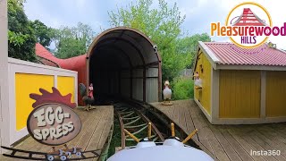 EggSpress Rollercoaster Front Row POV 360° 4K Pleasurewood Hills [upl. by Johnette]