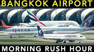 BANGKOK SUVARNABHUMI AIRPORT  Plane Spotting  Landing amp Takeoff  Morning RUSH HOUR [upl. by Mika774]