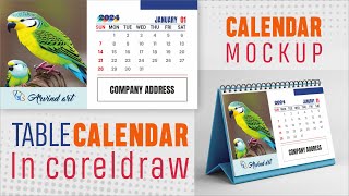 Table Calendar  Table Calendar In CorelDraw  Create Mockup In CorelDraw  Mockup In CorelDraw [upl. by Oicirtap]