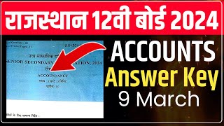 rbse 12th accountancy paper solution 2024 class 12 rbse board 2024 accountancy paper answer key [upl. by Bale828]