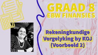 Graad 8 EBW FINANSIES Rekeningkundige Vergelyking by KOJ 2 [upl. by Nnaihs]