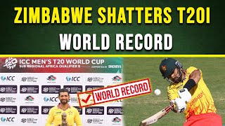 Zimbabwe shatters T20I world record with mammoth total in Africa qualifier  Cricket Pakistan [upl. by Nibla730]