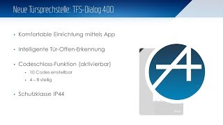 Onlineseminar TFS Dialog 400 Produktvorstellung [upl. by Lihp261]