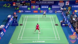 World record rally in Badminton history Mens Single108 shots [upl. by Aicinet]