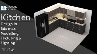 Kitchen Design in 3ds max  Modelling Texturing and Lighting [upl. by Ocirnor]