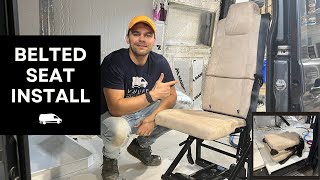 Installing a belted seat into a van conversion  a folding removable seat 4th passenger seat [upl. by Spiro]