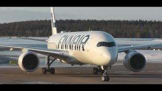 Finnair A350900 XWB OHLWA Landing amp Takeoff at Rovaniemi Airport [upl. by Alcock]