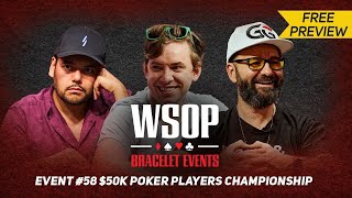 WSOP 50000 Poker Players Championship  Final Table with Daniel Negreanu Preview [upl. by Ylam]