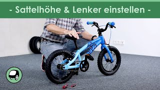 Sattelhöhe und Lenker beim Kinderfahrrad richtig einstellen  so funktioniert´s [upl. by Nyved]