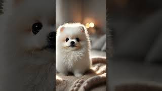 Cute white teacup Pomeranian dog viralvideo pomeranian minidog [upl. by Araldo]