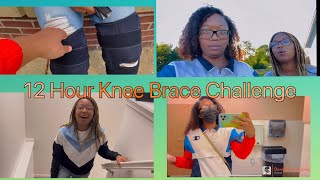 12 Hour Knee Brace Challenge 😱😂 [upl. by Koziel]