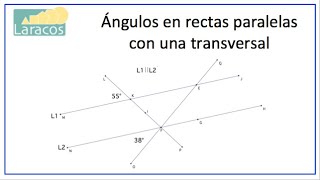 Encontrar los Angulos entre Rectas Paralelas con una Transversal ejemplo 1 [upl. by Lunsford]