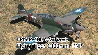 FMS P 40B Warhawk Flying Tiger 1400mm PNP Maiden [upl. by Doownyl]