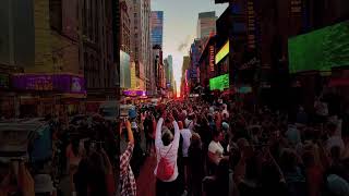 Tonight’s Half Sun Manhattanhenge on 42nd Street Times Square New York City May 28 2024 [upl. by Faubert]