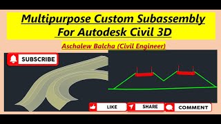 Civil 3D How to Create Multipurpose custom Subassembly using Autodesk Subassembly Composer [upl. by Annoit586]