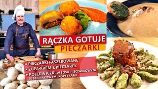 Rączka gotuje pieczarki faszerowane krem z pieczarek polędwiczki w sosie pieczarkowym [upl. by Raamaj]