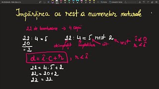 Impartirea numerelor naturale matematica clasa a 5 a teorema impartirii cu rest exercitii probleme [upl. by Nerrual]