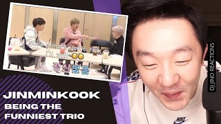 DJ REACTION to KPOP  JINMINKOOK BEING THE FUNNIEST TRIO [upl. by Flossy]