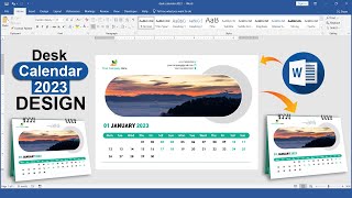 Printable Desk Calendar Design 2023 in Microsoft Office Word Hindi Tutorial [upl. by Arline]