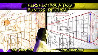 NO ENTIENDES LA PERSPECTIVA A 2 PUNTOS DE FUGA TE EXPLICO CON UN EJEMPLO [upl. by Grondin540]