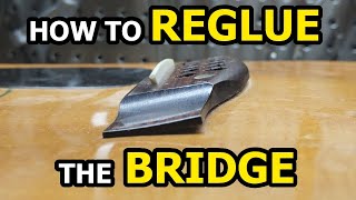 Acoustic Guitar Bridge Reglue  Epoxy Method  Plywood Tops [upl. by Asirralc]