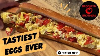 Peppers and Eggs Sandwich  Italian Potatoes and Egg Recipe [upl. by Erl689]