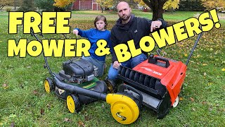 FREE John Deere Lawn Mower Snowblower amp Leaf Blower  Will they Run [upl. by Millford]