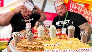 STRONGMAN VS IN AND OUT BURGER CHALLENGE  EDDIE HALL [upl. by Mou]