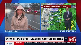 Snow flurries falling across metro Atlanta [upl. by Marden]