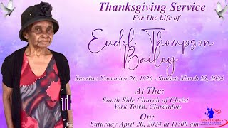 Eudel Thompson Bailey Funeral Service [upl. by Nodab]