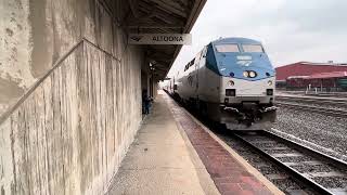 Amtrak train 43 the Pennsylvanian arrives at the Amtrak station at Altoona Pennsylvania [upl. by Sterling316]