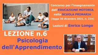 Psicologia dellApprendimento  LEZIONE n6 Concorso EDUCAZIONE MOTORIA [upl. by Wystand116]