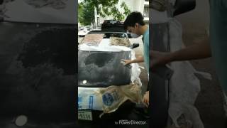 DIY Spray Paint car hood 20 RustOleum [upl. by Ahsela795]