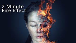 2 Minute Photoshop Fire Face Effect Photoshop Tutorial [upl. by Yaffit378]