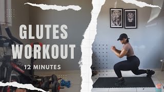 12 MINUTES GLUTE WORKOUT at home  Ankle weights optional [upl. by Anaujd]