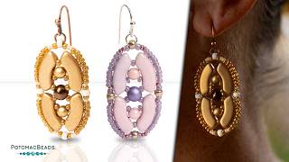 Mitochondria Earrings  DIY Jewelry Making Tutorial by PotomacBeads [upl. by Cailean]