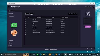 Python Desktop GUI App with SQLite DB PyQtPySideQt Designer  Modern GUI [upl. by Audri668]
