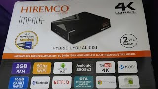 Hiremco impala 4K Android Uydu Alıcısı Kutu Açılış İnceleme [upl. by Lolita15]