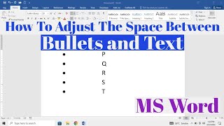 How To Adjust Space Between Bullets and Text On MS Word  Adjust Space Between Bullets in MS Word [upl. by Binah]