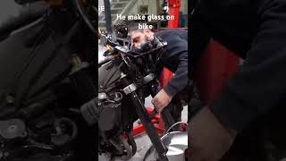 He Make Glass on Bike 😱entertainment shorts viralvideobike haveybikes [upl. by Zendah]