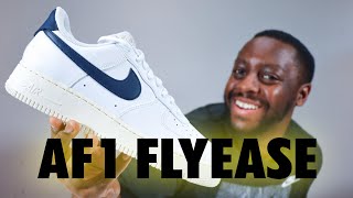 Nike Air Force 1 Flyease White Obsidian On Foot Sneaker Review QuickSchopes 712 Schopes HJ9122 100 [upl. by Liuqnoj]