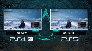 Assassins Creed Valhalla  PS4 Pro Vs PS5 Load Time Comparison [upl. by Nillok]