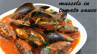 Mussels in Tomato Sauce Simple quick and one of the easiest Mussels Recipe [upl. by Narmis321]