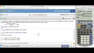 Calculate Standard Deviation Mean and Coefficient of Variation TI8384 and StatCrunch [upl. by Lebazej946]