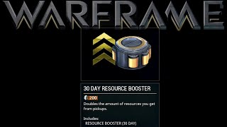 Warframe  200plat resource booster [upl. by Nahpets]