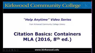 Citation Basics Containers MLA 8th edition [upl. by Nallid]