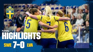 Highlights futsal dam  Sverige–Lettland 7–0  Storseger i VMkvalet [upl. by Robinson]