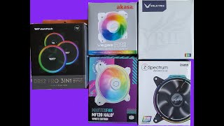 5ARGBFan Comparison Akasa Cooler Master darkFlash Valkyrie Zalman [upl. by Woolcott687]