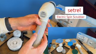 setrel Electric Spin Scrubber 8 brush heads to clean up scrub cleaning cleaningtip [upl. by Jill48]