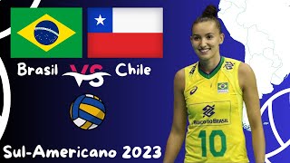 BRASIL X CHILE AO VIVO  SULAMERICANO DE VÔLEI FEMININO 2023  RODADA 1  NARRAÇÃO 🏐 [upl. by Higginson107]